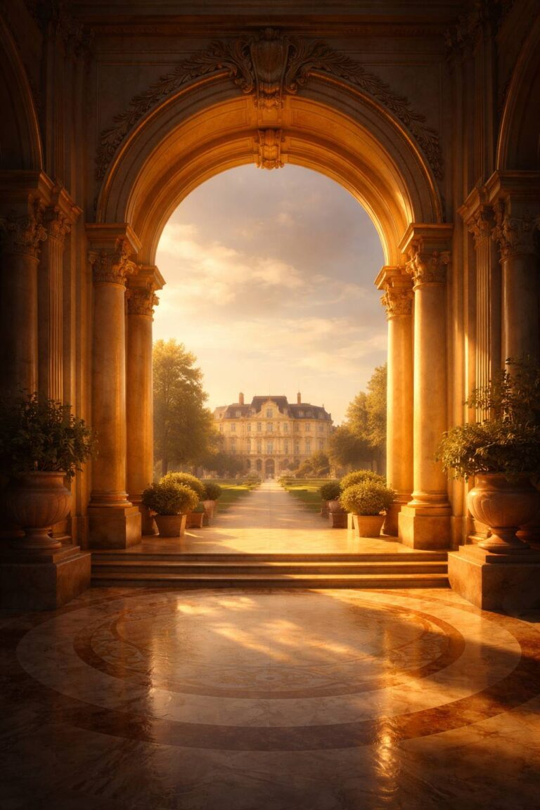 A gilded arch symbolizing the institutional threshold required before any academic establishment in France