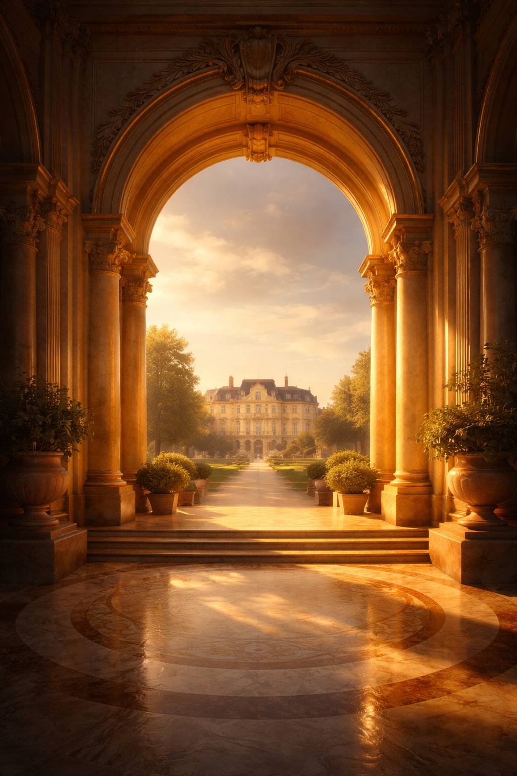 Arche mordorée symbolisant le seuil institutionnel préalable à toute implantation académique en France