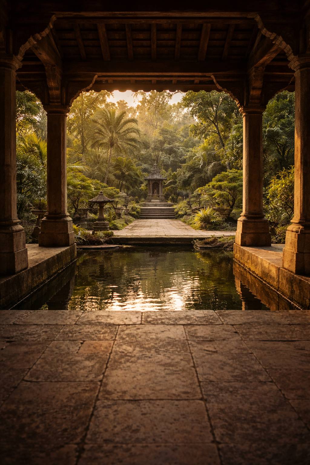 Arche de pierre ouvrant sur un paysage paisible avec un arbre, symbolisant l’équilibre, la transmission du savoir et la stabilité à long terme